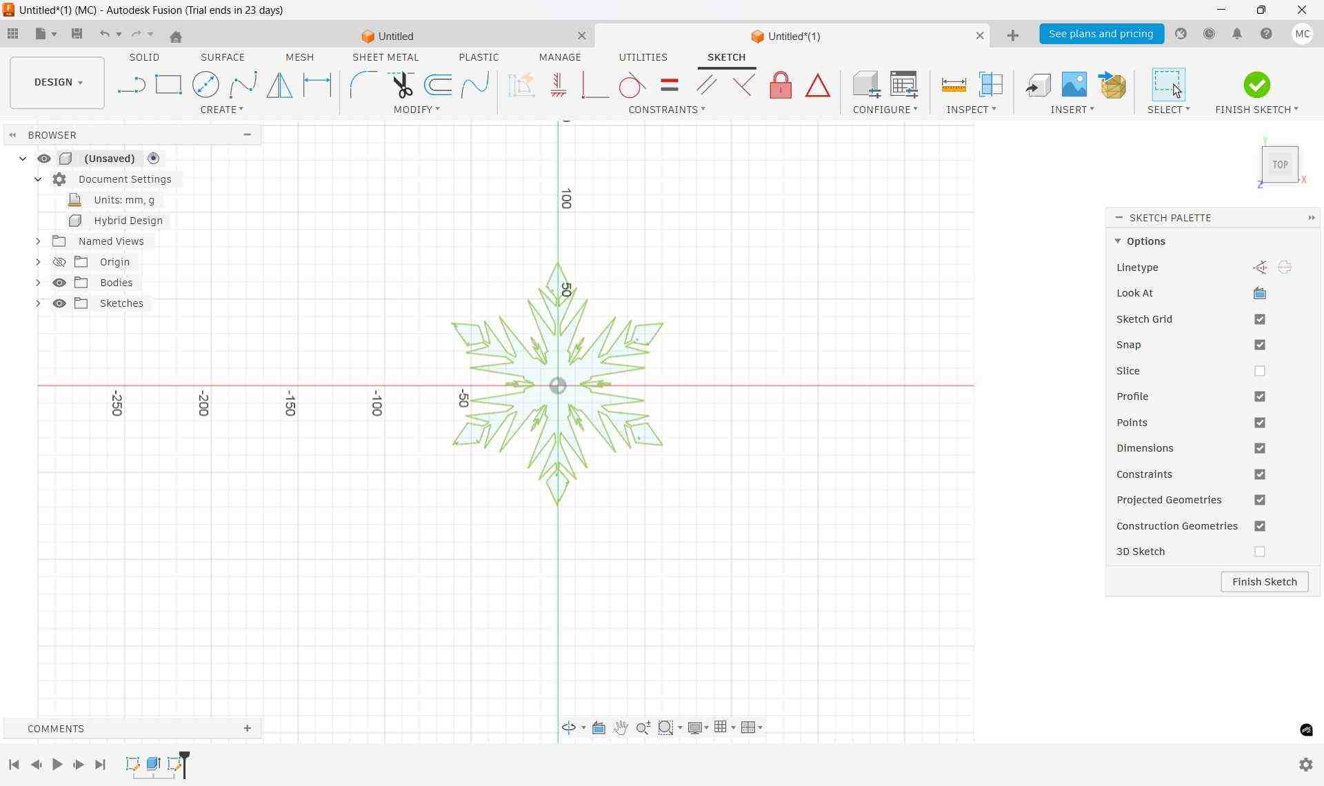 Traced bitmap of the Frozen motif in Inkscape after processing the image